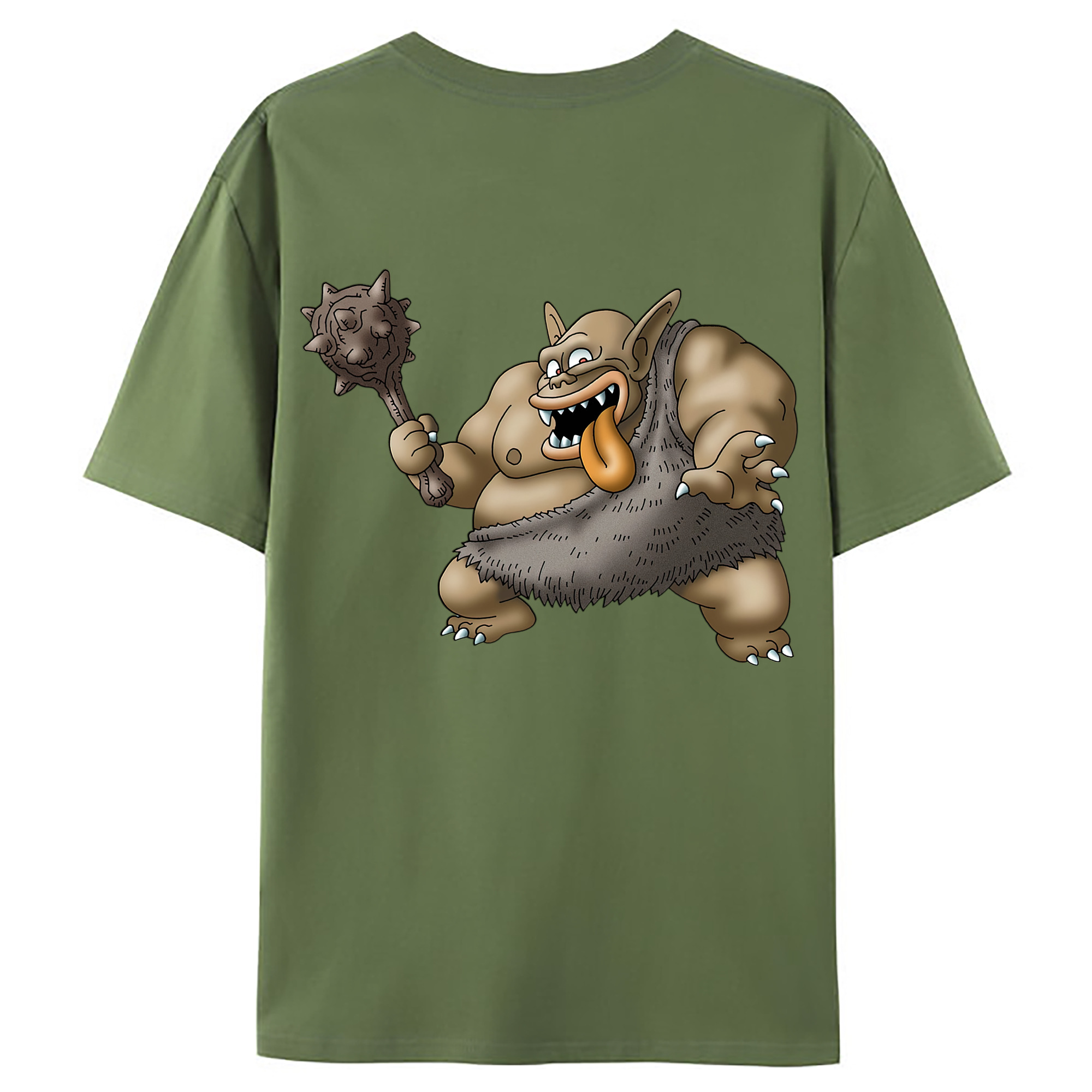 （画像用） ドラゴンクエスト Doragon Kuesuto Dragon Quest 綿100％ メンズ半袖Tシャツ（バックプリント） 通気性
